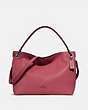 COACH®,CLARKSON HOBO,Pebbled Leather,Large,Gunmetal/Washed Red,Front View