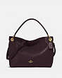 COACH®,CLARKSON HOBO,Pebbled Leather,Large,Gold/Oxblood,Front View