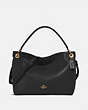 COACH®,CLARKSON HOBO,Pebbled Leather,Large,Light Gold/Black,Front View