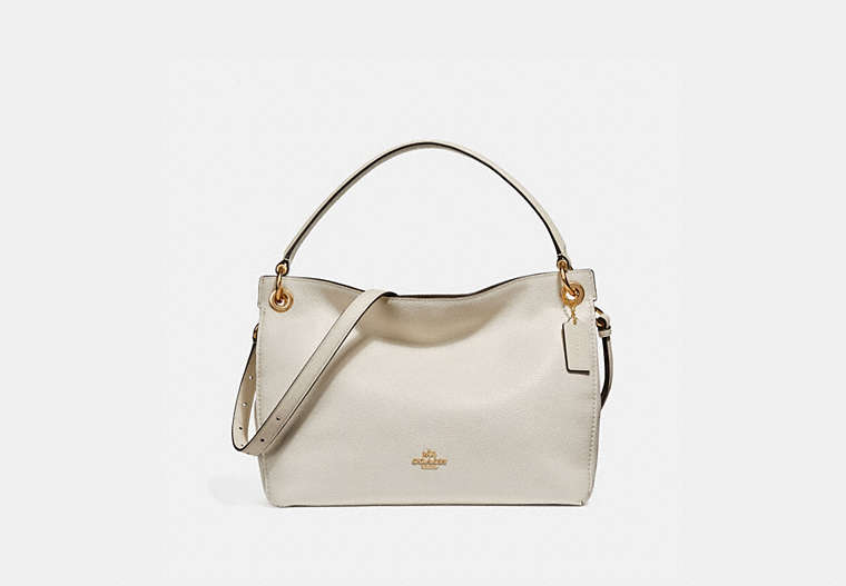 COACH®,CLARKSON HOBO,Pebbled Leather,Large,Chalk/Light Gold,Front View
