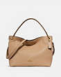 COACH®,CLARKSON HOBO,Pebbled Leather,Large,Light Gold/Beechwood,Front View