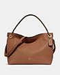 COACH®,CLARKSON HOBO,Pebbled Leather,Large,1941 Saddle/Light Gold,Front View