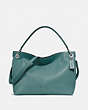 COACH®,CLARKSON HOBO,Pebbled Leather,Large,Silver/Marine,Front View