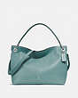 COACH®,CLARKSON HOBO,Pebbled Leather,Large,Silver/Sage,Front View
