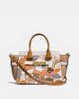 COACH®,COACH SWAGGER 27 WITH PATCHWORK TEA ROSE AND SNAKESKIN DETAIL,Leather,Large,Light Gold/Chalk Multi,Front View