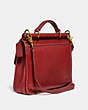 COACH®,RESTORED WILLIS TOP HANDLE,Leather,Medium,Brass/Red,Angle View