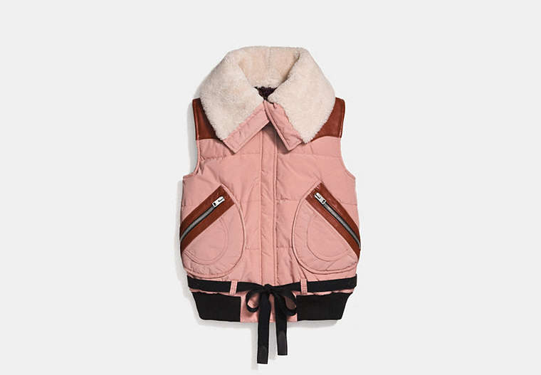 Puffer Vest With Shearling