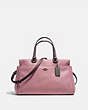 COACH®,FULTON SATCHEL IN COLORBLOCK,Leather,Large,DK/Dusty Rose Oxblood,Front View