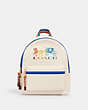 COACH®,MEDIUM CHARLIE BACKPACK WITH RAINBOW HORSE AND CARRIAGE,Leather,Gold/Chalk Multi,Front View