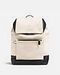 COACH®,MANHATTAN BACKPACK IN COLORBLOCK,Leather,Large,Black Antique/Bright Fuchsia Saddle,Front View