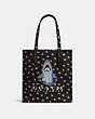 COACH®,SHARKY TOTE,canvas,Black Copper/Black,Front View
