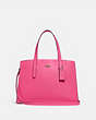 COACH®,CHARLIE CARRYALL,Pebbled Leather,Large,Brass/Confetti Pink,Front View
