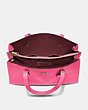 COACH®,CHARLIE CARRYALL,Pebbled Leather,Large,Brass/Confetti Pink,Inside View,Top View