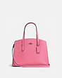 COACH®,CHARLIE CARRYALL,Pebbled Leather,Large,Gunmetal/Bright Pink,Front View