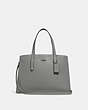 COACH®,CHARLIE CARRYALL,Pebbled Leather,Large,Dark Gunmetal/Heather Grey,Front View