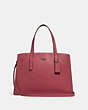 COACH®,CHARLIE CARRYALL,Pebbled Leather,Large,Gunmetal/Washed Red,Front View