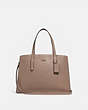 COACH®,CHARLIE CARRYALL,Pebbled Leather,Large,Gold/Stone B,Front View