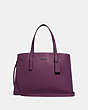 COACH®,CHARLIE CARRYALL,Pebbled Leather,Large,Gunmetal/Boysenberry,Front View