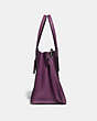 COACH®,CHARLIE CARRYALL,Pebbled Leather,Large,Gunmetal/Boysenberry,Angle View