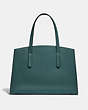 COACH®,CHARLIE CARRYALL,Pebbled Leather,Large,Gunmetal/Dark Turquoise,Back View