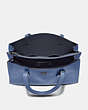 COACH®,CHARLIE CARRYALL,Pebbled Leather,Large,Gunmetal/Stone Blue,Inside View,Top View