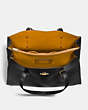 COACH®,CHARLIE CARRYALL,Pebbled Leather,Large,Light Gold/Black,Inside View,Top View