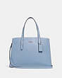 COACH®,CHARLIE CARRYALL,Pebbled Leather,Large,Silver/Slate,Front View