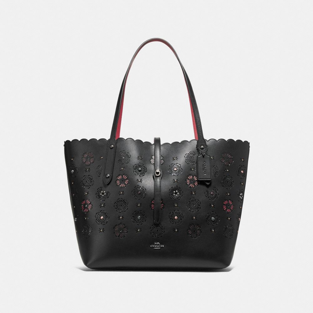 Market tote in signature rose online print