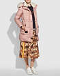 COACH®,SHEARLING PUFFER COAT,Polyester,Dusty Pink,Scale View