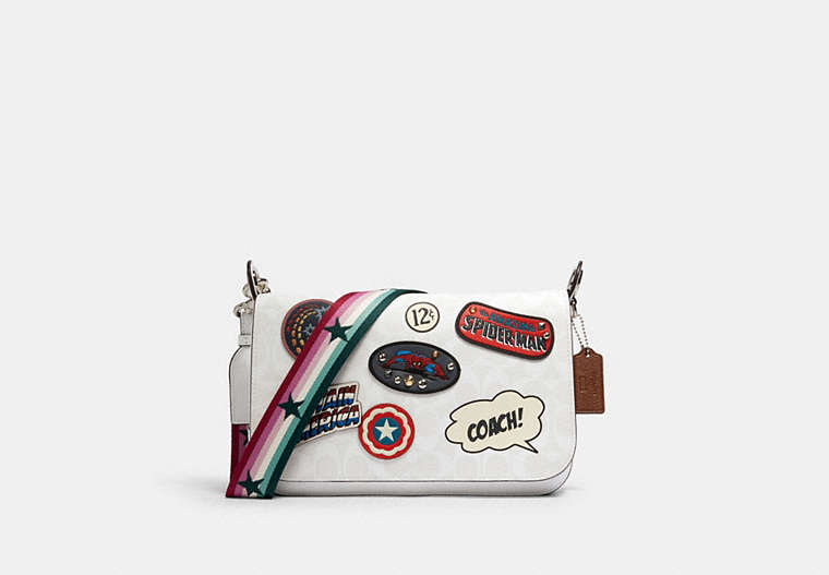 Coach │ Marvel Jes Messenger In Signature Canvas With Patches