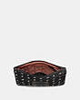 COACH®,MULTIFUNCTIONAL POUCH WITH DOT DIAMOND PRINT,Leather,Black/Chalk,Inside View,Top View