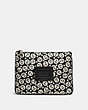 COACH®,MULTIFUNCTIONAL POUCH WITH CHEVRON STAR PRINT,Leather,Black/Chalk,Front View