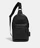 COACH®,WEST PACK,Pebbled Leather,Medium,Gunmetal/Black,Front View