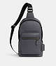 COACH®,WEST PACK,Pebbled Leather,Medium,Gunmetal/Industrial Grey,Front View