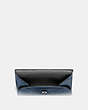 COACH®,SNAP CARD CASE IN COLORBLOCK,Pebbled Leather,CADET,Inside View,Top View
