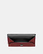 COACH®,SNAP CARD CASE IN COLORBLOCK,Pebbled Leather,RED CURRANT,Inside View,Top View