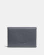 COACH®,SNAP CARD CASE IN COLORBLOCK,Pebbled Leather,Black/Midnight,Back View