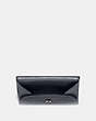 COACH®,SNAP CARD CASE IN COLORBLOCK,Pebbled Leather,Black/Midnight,Inside View,Top View