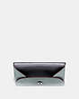 COACH®,SNAP CARD CASE IN COLORBLOCK,Pebbled Leather,Agate/Graphite,Inside View,Top View