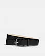 COACH®,HARNESS BUCKLE DRESS BELT, 32MM,Leather,Black,Front View