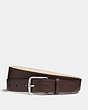 COACH®,HARNESS BUCKLE DRESS BELT, 32MM,Leather,Mahogany brown,Front View