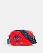 COACH®,COACH │ MARVEL JES CROSSBODY WITH SPIDER-MAN,Leather,Silver/Miami Red Multi,Front View
