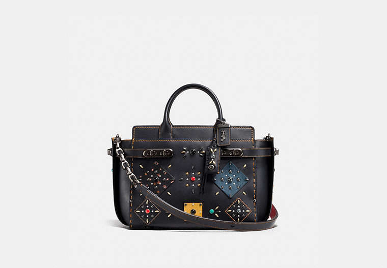 Coach Double Swagger With Patchwork Prairie Rivets