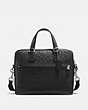 COACH®,HUDSON 5 BAG IN SIGNATURE LEATHER,Leather,Medium,Silver/Black,Front View