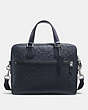 COACH®,HUDSON 5 BAG IN SIGNATURE LEATHER,Leather,Medium,Silver/Midnight,Front View