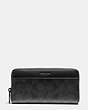COACH®,ACCORDION WALLET IN SIGNATURE CANVAS,Black/Black/Oxblood,Front View