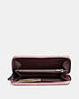 COACH®,ACCORDION ZIP WALLET WITH COLORBLOCK QUILTING AND RIVETS,Leather,Pewter/Dusty Rose Multi,Inside View,Top View