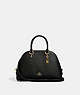 COACH®,KATY SATCHEL,Leather,Large,Gold/Black,Front View