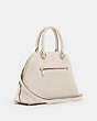 COACH®,KATY SATCHEL,Leather,Large,Gold/Chalk,Angle View