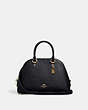 COACH®,KATY SATCHEL,Leather,Large,Gold/Midnight,Front View